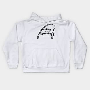 Fishing Is My Therapy Kids Hoodie